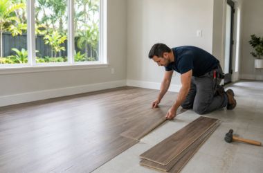 Luxury vinyl plank flooring installation