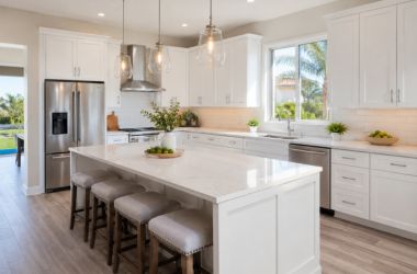 Remodeled modern kitchen in a Florida home